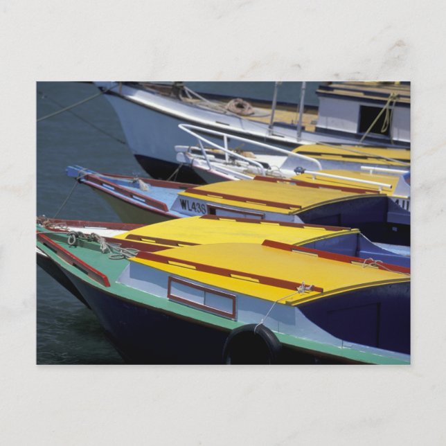 Postal Fiyi, Viti Levu, Lautoka, pequeños botes en puerto (Anverso)