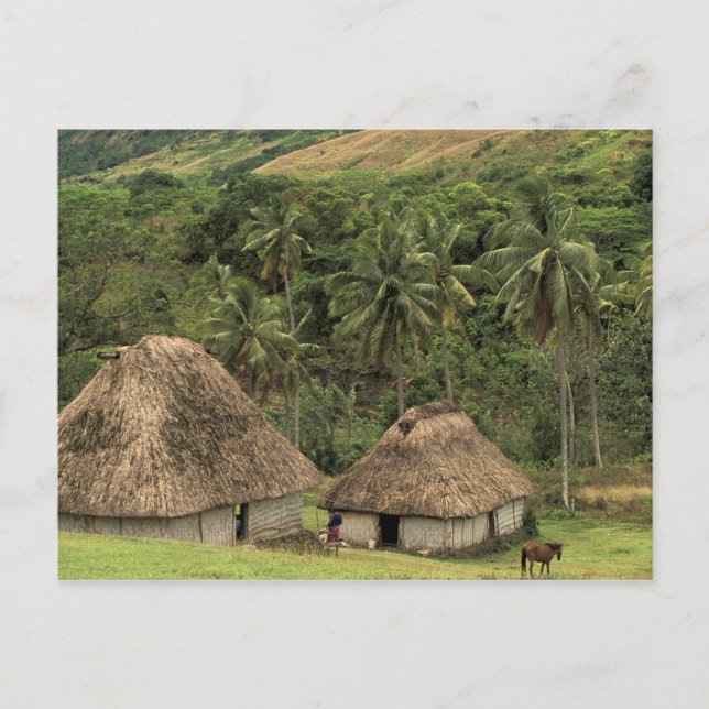 Postal Fiyi, Viti Levu, Navala, casas tradicionales Bure (Anverso)