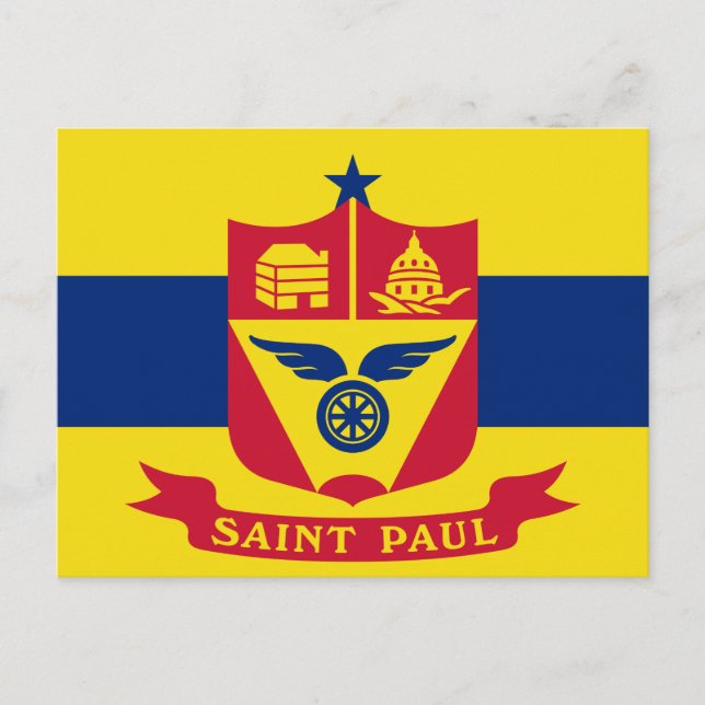 Postal Flag of St Paul, Minnesota Postcard (Anverso)