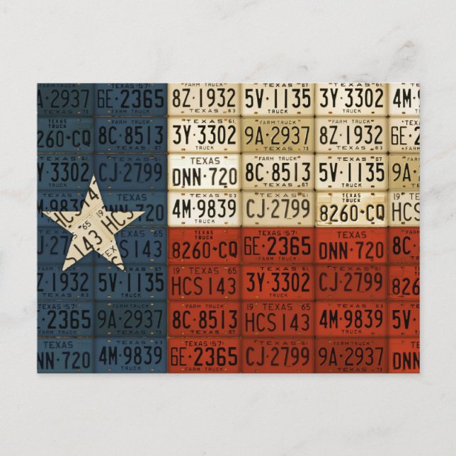Postal Flag of Texas Lone Star State License Plate Art (Anverso)
