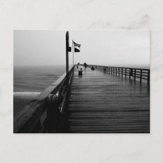 Postal Flagler Beach Pier Fotografía en blanco y negro