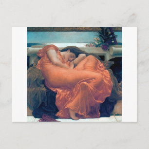 Postal Flamante pintura al vestido de naranja de junio