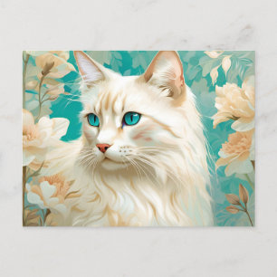Postal Flame Lynx Point Siamese Retrato Art