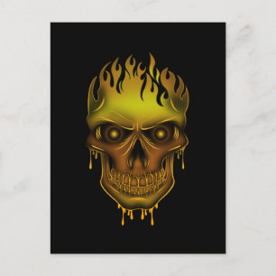 Postal Flame Skull - Oro