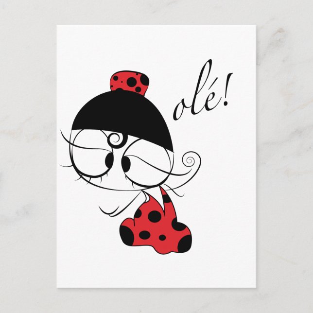 Postal ¡Flamenco bailarina ole! (Anverso)