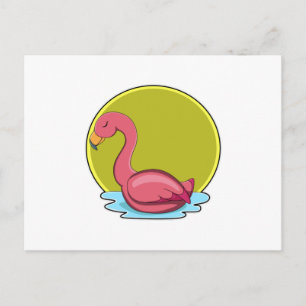 Postal Flamenco en agua con sol