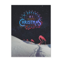 Flamenco en la nieve con Navidad espacial extraña