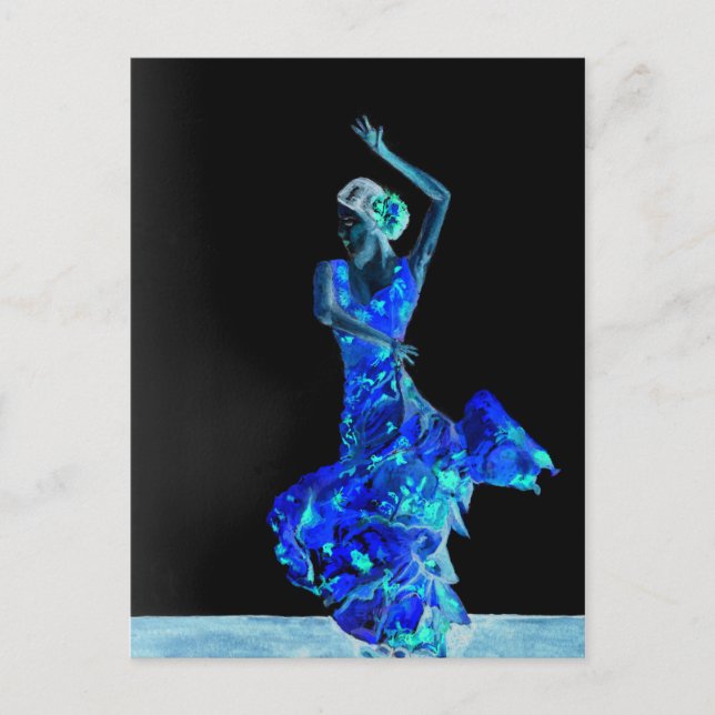 Postal Flamenco oscuro. (Anverso)