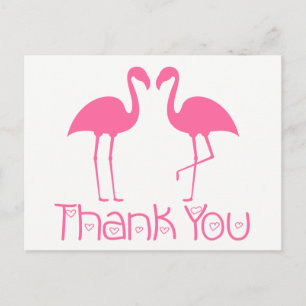 Postal Flamenco Rosa Gracias Bodas Tropicales Playa
