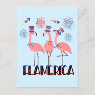 Postal Flamerica 4 de julio Ama la independencia