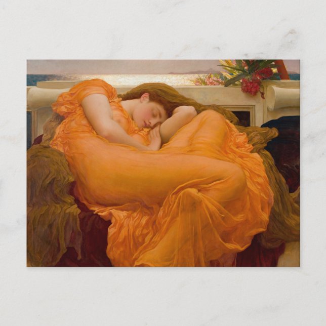 Postal Flaming June - Frederic Lord Leighton (Anverso)
