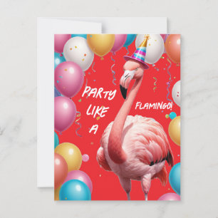Postal Flamingle & Fiesta – Sorpresa divertida de cumplea