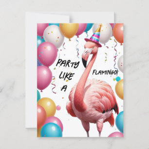 Postal Flamingle & Fiesta – Sorpresa divertida de cumplea