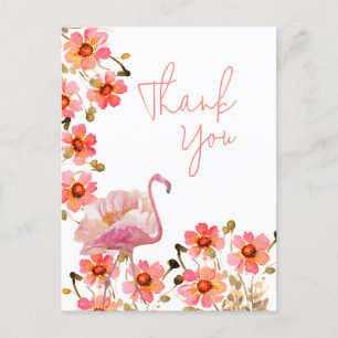 Postal Flamingle Floral Gracias