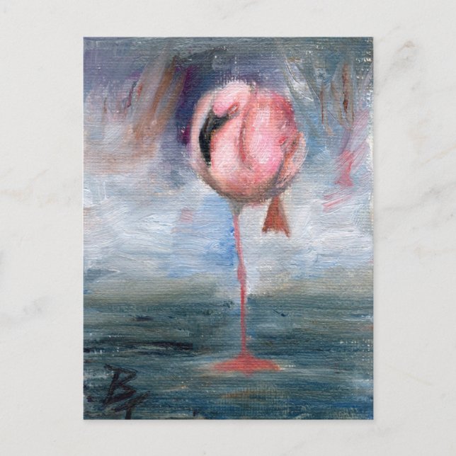Postal Flamingo ACEO (Anverso)