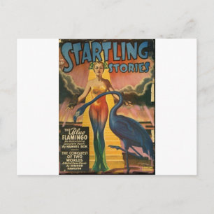 Postal Flamingo azul