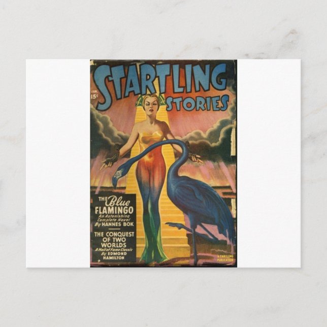 Postal Flamingo azul (Anverso)