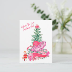 Postal Flamingo Cascanueces Ballet Navidad Personalizada