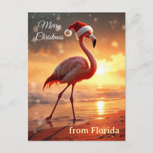 Postal Flamingo Christmas (Anverso)