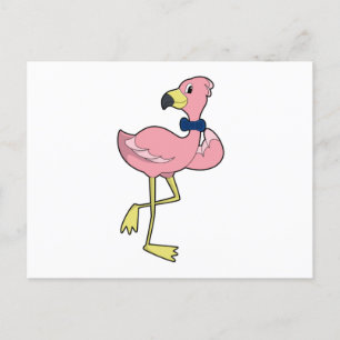 Postal Flamingo como Caballero con Tiempos