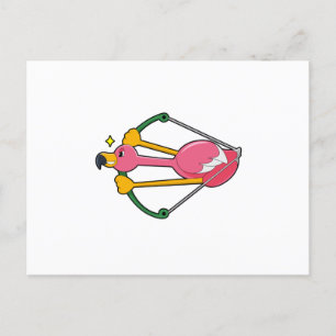 Postal Flamingo como flecha con arco