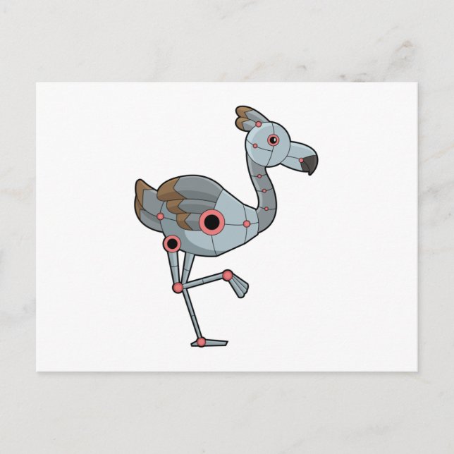 Postal Flamingo como Robot (Anverso)