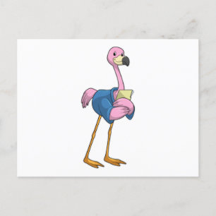 Postal Flamingo como secretario con Notepad