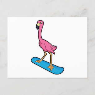 Postal Flamingo como snowboard con Snowbaord