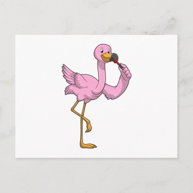 Postal Flamingo con lápiz labial (Anverso)