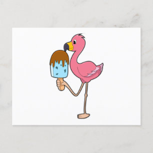 Postal Flamingo con Popsicle
