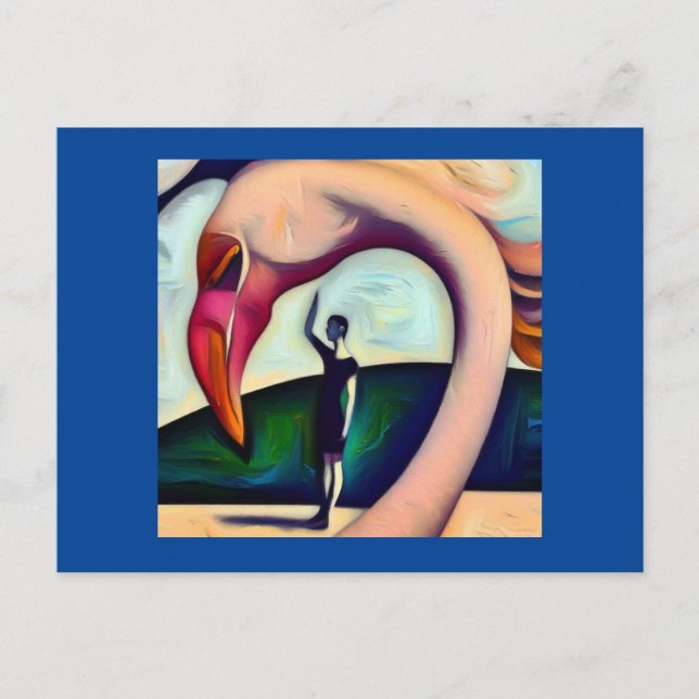 Postal Flamingo de animales espirituales 3 (Anverso)