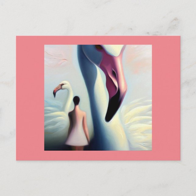 Postal Flamingo de animales espirituales 4 (Anverso)