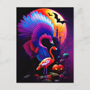 Postal Flamingo de Halloween espeluznante Horror