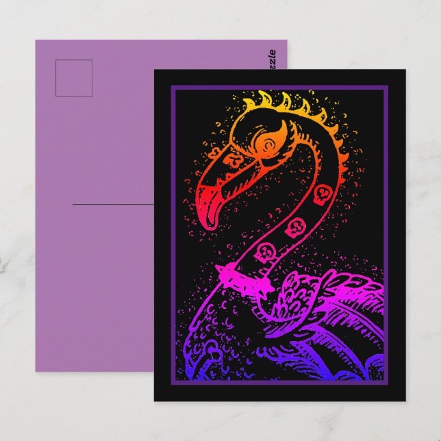 Postal FLAMINGO DE ROCKER DE PUNK DE gótico, HERRAMIENTAS (Anverso / Reverso)