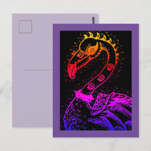 Postal FLAMINGO DE ROCKER DE PUNK DE gótico, HERRAMIENTAS
