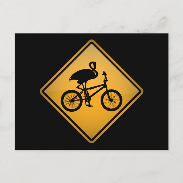 Postal Flamingo en bicicleta (Anverso)