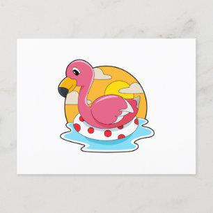 Postal Flamingo en Natación con Vida