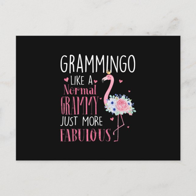 Postal Flamingo Grammingo Como Un Regalo Grammy Normal Gr (Anverso)