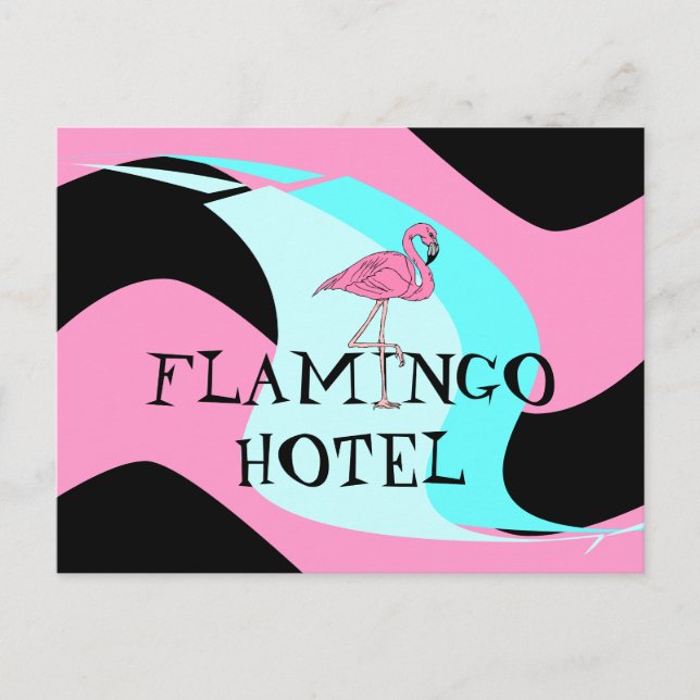 Postal Flamingo Hotel Postcard Hotel de estilo retro