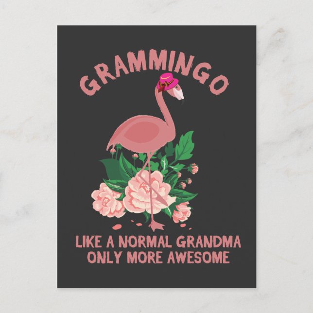 Postal Flamingo La abuela como una abuela normal sólo en  (Anverso)