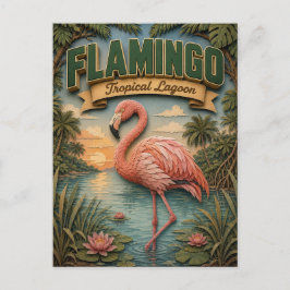 Postal Flamingo Laguna Tropical POPCUT