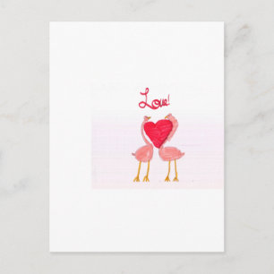 Postal Flamingo Love