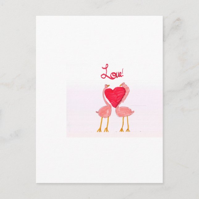 Postal Flamingo Love (Anverso)