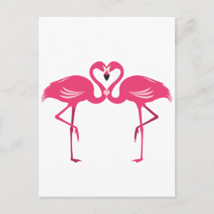 Postal Flamingo Love