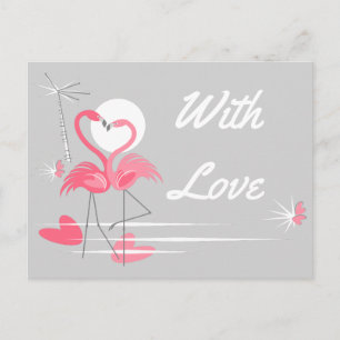 Postal Flamingo Love Side con Love Pocard