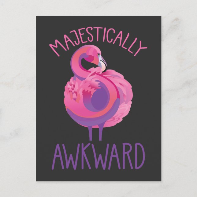 Postal Flamingo Majestuosamente Atorcido Introvertido Tor (Anverso)