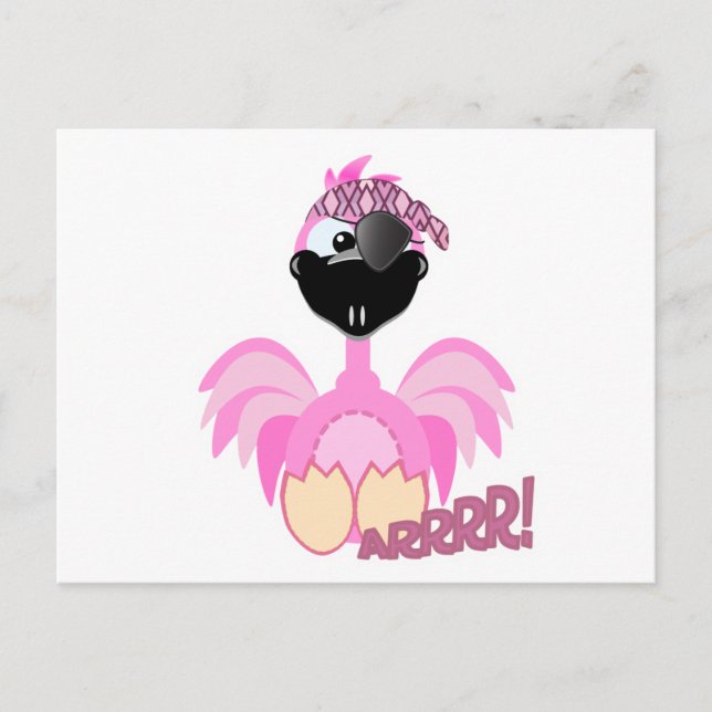 Postal Flamingo pirata Cute Goofkins (Anverso)