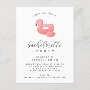 Postal Flamingo Pool Float Minimal Bachelorette Party