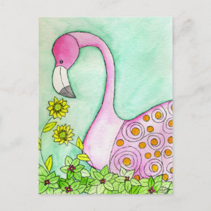 Postal Flamingo rosa