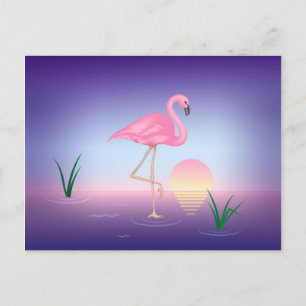 Postal Flamingo rosa